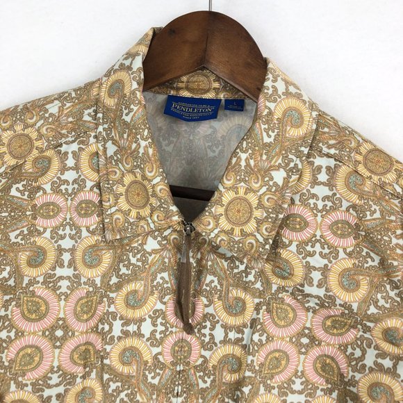 Pendleton Women's Large Multi-Color Printed 100% Cotton Collared Shirt Jacket - Picture 2 of 10